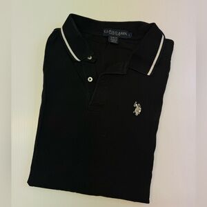 U.S. Polo Assn. Men's Polo Shirt in Black with White Accents
